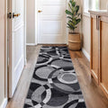 Rugshop Contemporary Abstract Circles Perfect for high Traffic Areas of Your Living Room,Bedroom,Home Office,Kitchen Runner Rug 2'7" x 8' Gray