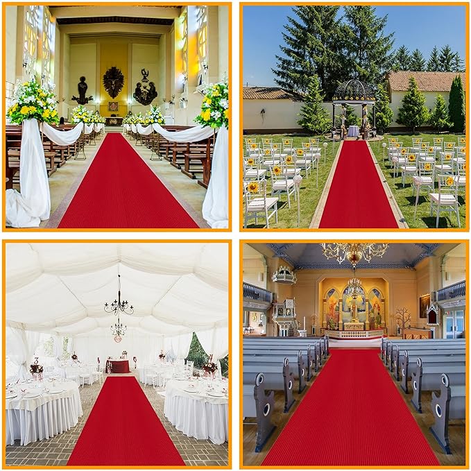 Ottomanson 2'7" x 27' Hallway Runner with Scraper Pile Extra Durable Non-Slip Rug Mat for Indoor & Outdoor Use - Ideal for Kitchen, Entryway, Patio & Garage - High-Traffic Carpet, Red