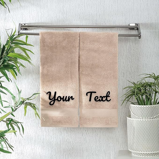 Personalized Towels - Customized Turkish Cotton Towel Set, Monogrammed Towels with Initials, Name & Embroidery, Idea for Weddings, Bridal Showers, Anniversaries, Housewarming, New Home