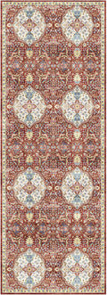 Gertmenian Indoor Bohemian Runner - 2x6 Runner, Non-Shedding, Ideal for High Traffic in Living Room, Kitchen, Entryway - Moroccan, Red, 26843
