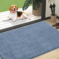 OLANLY Dog Door Mat for Muddy Paws 47x32, Absorbs Moisture and Dirt, Absorbent Non-Slip Washable Doormat, Quick Dry Chenille Mud Mat for Dogs, Entry Indoor Entryway Carpet for Inside Floor, Airy Blue