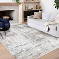 6x9 Area Rug, Ultra-Soft Washable Rug for Living Room, Dinner Room, Bedroom, Non-Slip Modern Abstract Rug, Indoor Carpet Large Area Rug, Brown Black White