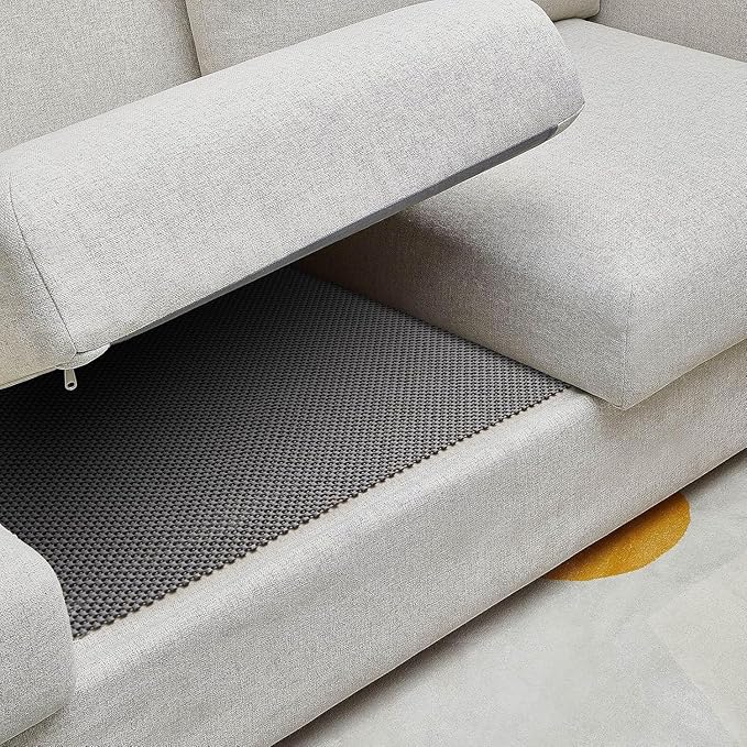 Veken Rug Gripper Pad for Hardwood Floors, Non Slip 2x4 Ft Rug Pads for Area Rugs, Thick Dark Grey Rug Grippers for Tile Floors, Under Carpet Anti Skid Mat, Keep Your Rugs Safe and in Place
