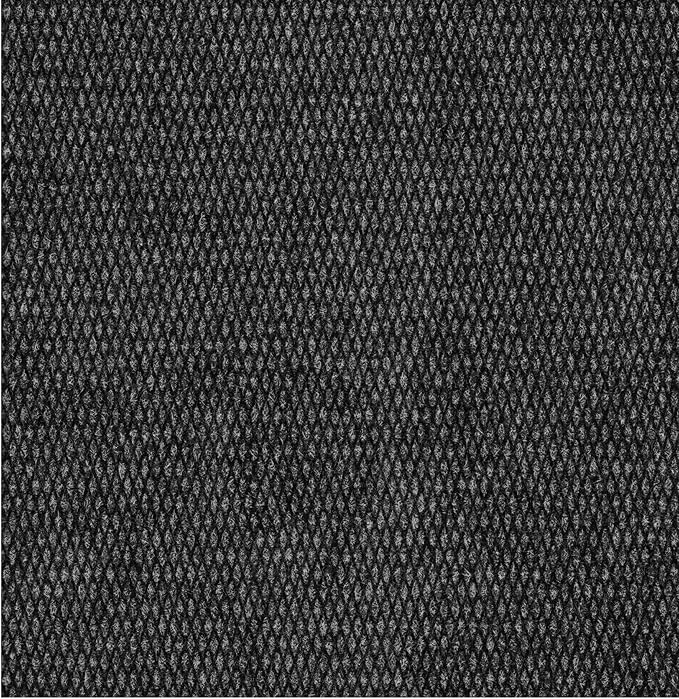 Ottomanson Commercial Scrape Rib Entry Mat – Heavy Duty Ribbed Floor Mat for High Traffic – Non Slip Rubber Back, Waterproof – Indoor Outdoor Use for Offices, Schools, Lobbies, 2'7" x 18', Black