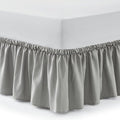 Bed Skirt Queen Bed Skirt Wrap Around Ruffled Box Spring Cover, Easy Install, Washable 15" Drop Elastic Dust Ruffle by Casual Living, 60-inch x 80-inch, Grey