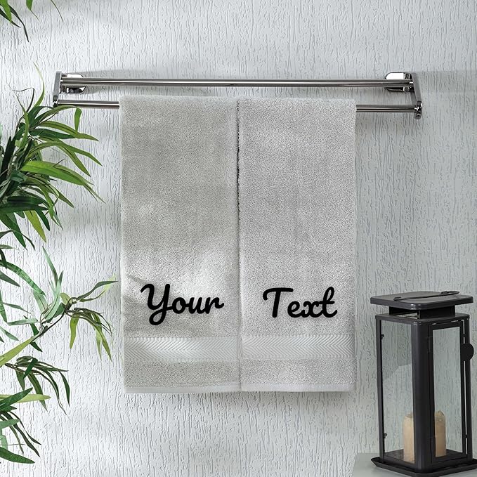 Personalized Towels - Customized Turkish Cotton Towel Set, Monogrammed Towels with Initials, Name & Embroidery, Idea for Weddings, Bridal Showers, Anniversaries, Housewarming, New Home