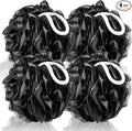 Loofah Sponge XXL-100g 4 Pack, Bath Sponge Soft Mesh Shower Puff Loofah for Men, Exfoliating Body Scrubber for Women, Shower Accessories (Black)
