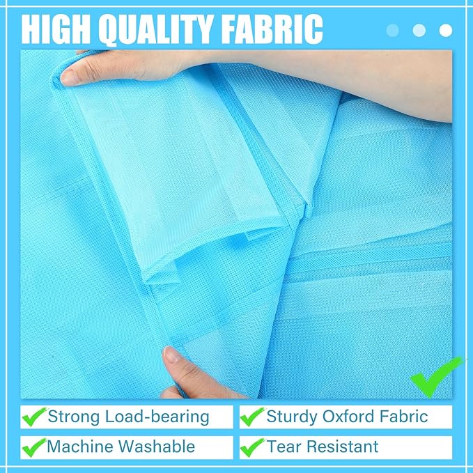 Windyun 40 over the Door Shoe Organizer Large Mesh Pocket Hanging Shoe Rack for Closet Sky Blue Nonslip Behind Door Storage Holder Back to School Organizer for Dorm Room College Classroom Storage
