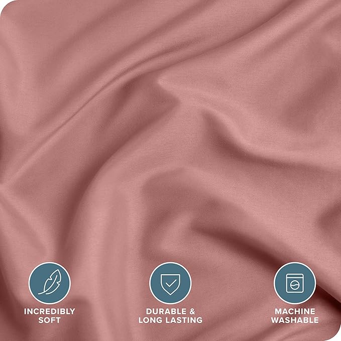 Bare Home Bedding Duvet Cover California King Size - Premium 1800 Super Soft Collection - Lightweight, Cooling - Soft Breathable Bedding Duvet Cover (Cal King, Dusty Rose)
