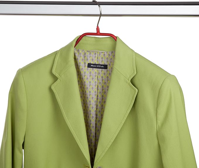 Mawa by Reston Lloyd BodyForm Series Non-Slip Space-Saving Clothes Hanger for Jackets, Suits and Coats, 16-1/2", Style 42/L, Red, Set of 2