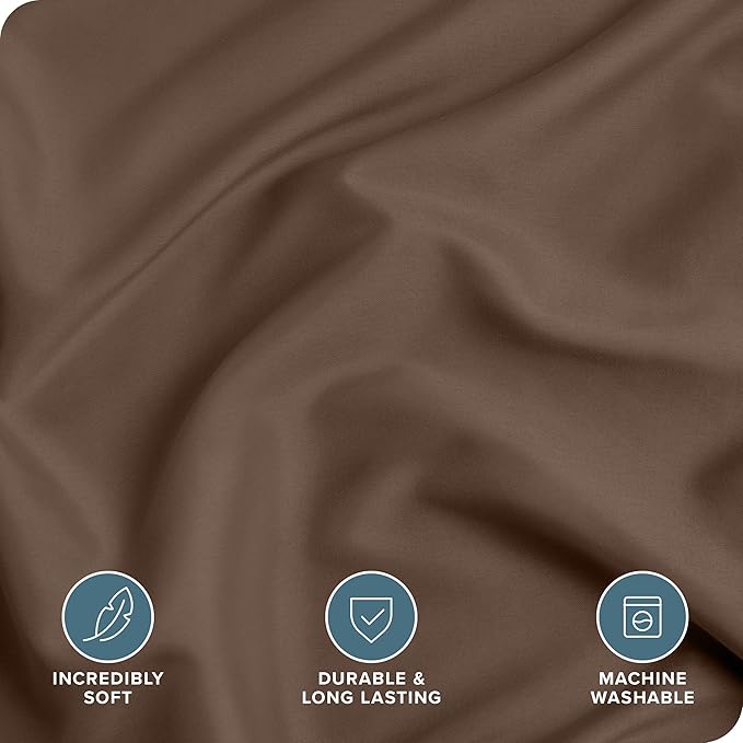 Bare Home Bedding Duvet Cover King Size - Premium 1800 Super Soft Collection - Lightweight, Cooling - Soft Breathable Bedding Duvet Cover (King, Cocoa)