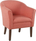 HomePop Barrel Shaped Accent Chair, polyester and wood, Orange