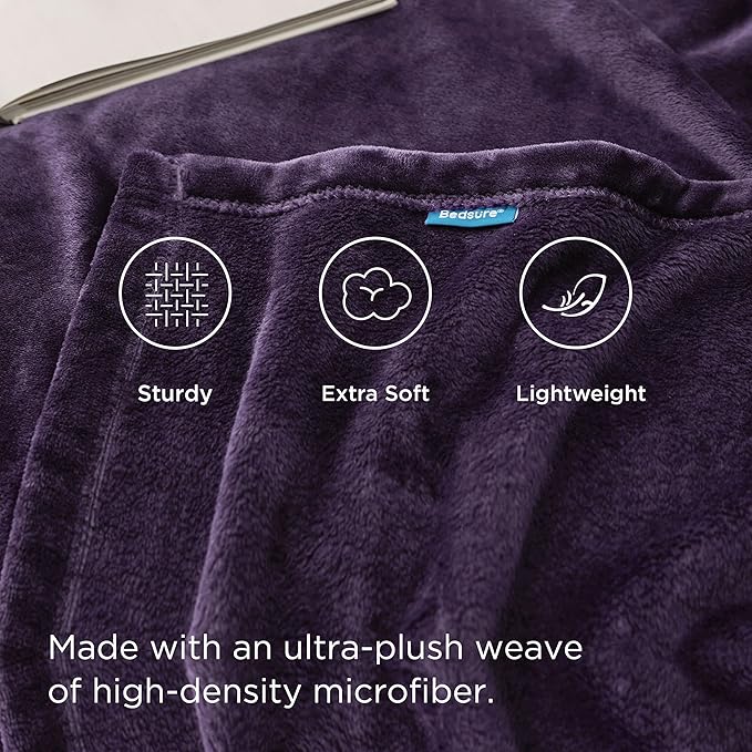 Bedsure GentleSoft Fleece Bed Blankets Large Size Purple - Soft Lightweight Fuzzy Cozy Luxury Oversized King Blanket Microfiber, Room Home Decor Gifts for Women and Men, 120x120 inches