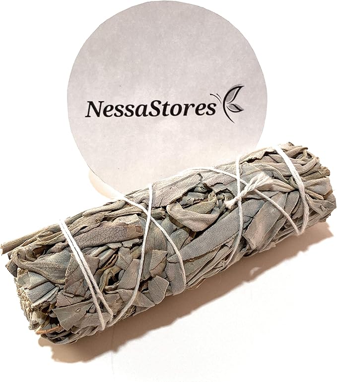 NessaStores 30 California White Sage Smudge Sticks, 4 Inch Hand Tied, All Natural for Home Cleansing, Stress Relief, & Clearing Negative Energy JC-006