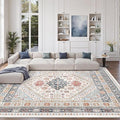 zesthome 10x12 Area Rugs for Living Room,Non-Slip Backing Washable Rugs,Vintage Large Area Rug，Stain Resistant Home Decor Rug (Multi,10'x12')