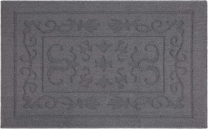 FONEYI Indoor Door Mat 24" x 36", Dirt Trapper Door Mats Non-Slip Entryway Rugs Washable, Absorbent Resist Dirt Welcome Mat, Low Profile Inside Floor Mats for Front Back Door and Entryway, Grey