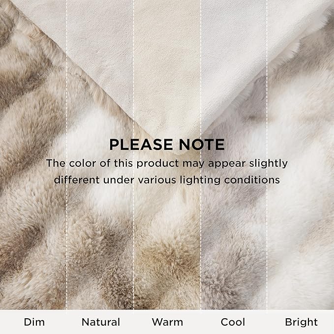 Bedsure GentleSoft Fluffy Faux Fur Throw Blanket, Fuzzy Soft Bubble Blanket for Couch, Faux Fur Decor for Home Bedroom Living Room, Thick Warm Furry Cozy Gifts for Women, Tie-dye Taupe, 50x60 Inch