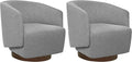 MINCETA Accent Chair,Modern Swivel Chairs for Living Room and Bedroom Reading with Wood Base,Set of 2,Performance Fabric in Gray
