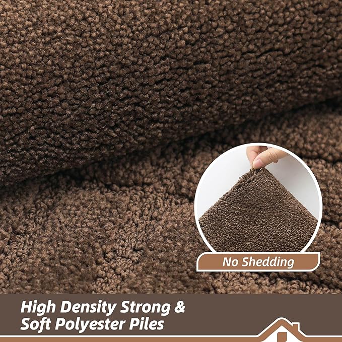 BEQHAUSE Door-Mat Non-Slip Front Doormat Low-Profile Entrance Mats for Front Door Entry Resist Dirt Washable Doormat Absorbent Entryway Door Mat,Brown,32"x48"