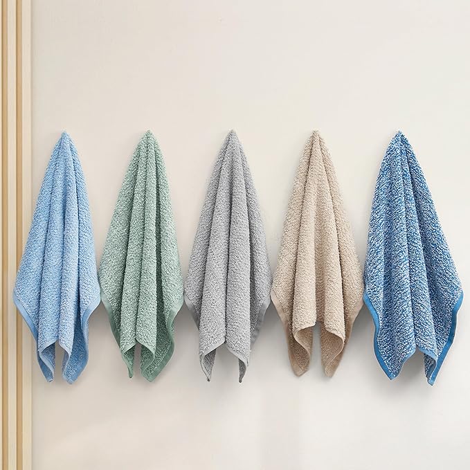 Lucky Brand Luxurious Boucle 6 Piece Bath Towel Set - (2) Bath Towels, (2) Hand Towels, and (2) Washcloths - Birch Beige Premium Bathroom Towel Set