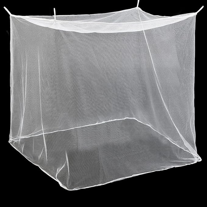 4 Corners Mosquito Net for Mosquiteros para Camas Bed Canopies Netting Bed Drapes Rectangular Mosquito Mesh for Camping Home Outdoor Travel(White A,L79 X W47 X H59 Inch,No-Opening)