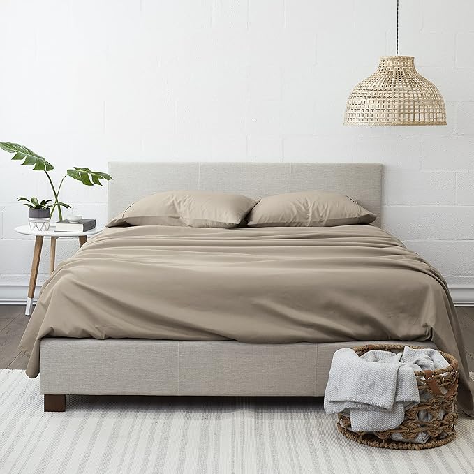 Linen Market Bed Sheets for California King Size Bed (Taupe) - Sleep Better Than Ever with These Soft and Cooling California King Sheets - Deep Pocket Fits 16" Thick Beds - 4 Piece Cal King Sheet Set