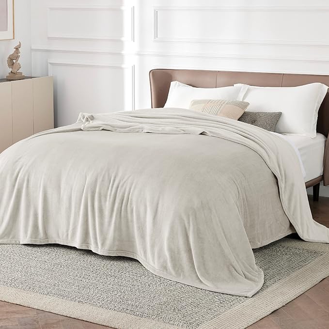 Bedsure GentleSoft Fleece Bed Blankets Large Size Linen - Soft Lightweight Fuzzy Cozy Luxury Oversized King Blanket Microfiber, Room Home Decor Gifts for Women and Men, 120x120 inches