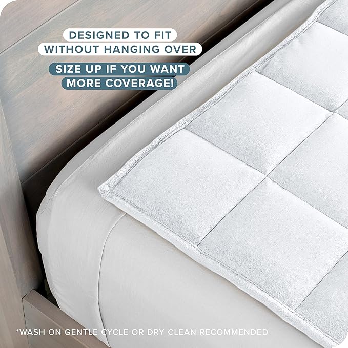 Bare Home Weighted Blanket Queen Size 17lb (60" x 80") for Adults - Minky Fleece - Premium Heavy Blanket Nontoxic Glass Beads (White, 60"x80")
