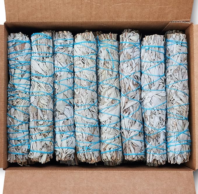 9" Sage Smudge Sticks Wholesale Bulk - Sustainably Grown for Spiritual Growth & Self Care (12 Bundles)