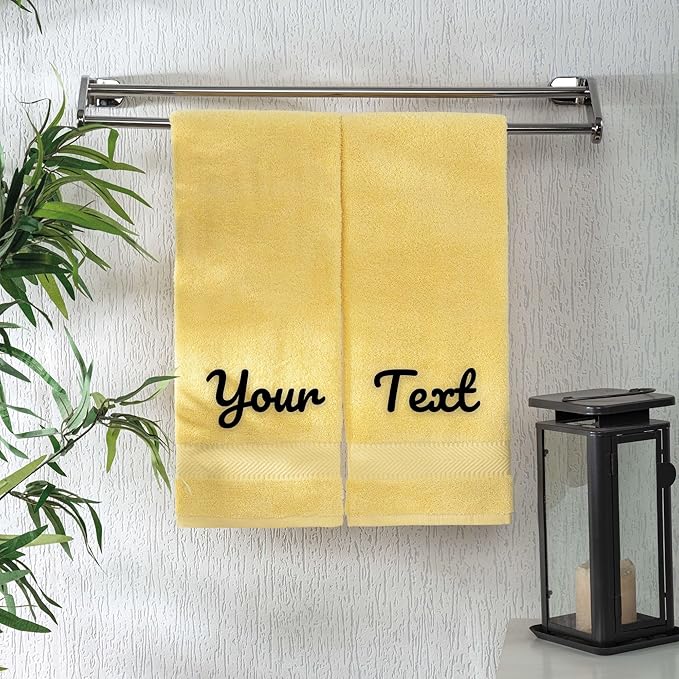 Personalized Towels - Customized Turkish Cotton Towel Set, Monogrammed Towels with Initials, Name & Embroidery, Idea for Weddings, Bridal Showers, Anniversaries, Housewarming, New Home