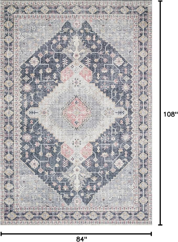 Loloi Skye Collection SKY-02 Charcoal/Multi 7' x 9' Oval Area Rug
