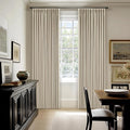Oatmeal Pinch Pleated 100% Blackout Linen Curtains 100 Inch Length 2 Panels Pinch Pleat Curtains Black Out Light Blocking Room Darkening Drapes with Liner for Bedroom Living Room Window Cream Beige