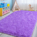 Fluffy Rugs for Living Room 6x9, Large Purple Shag Rug for Bedroom Girls Kids Playroom, Non-Slip Indoor Floor Carpet, Soft Fuzzy Shaggy Rug for Home Decor Aesthetic