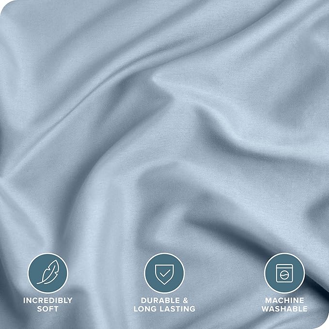 Bare Home Bedding Duvet Cover King Size - Premium 1800 Super Soft Collection - Lightweight, Cooling - Soft Breathable Bedding Duvet Cover (King, Dusty Blue)