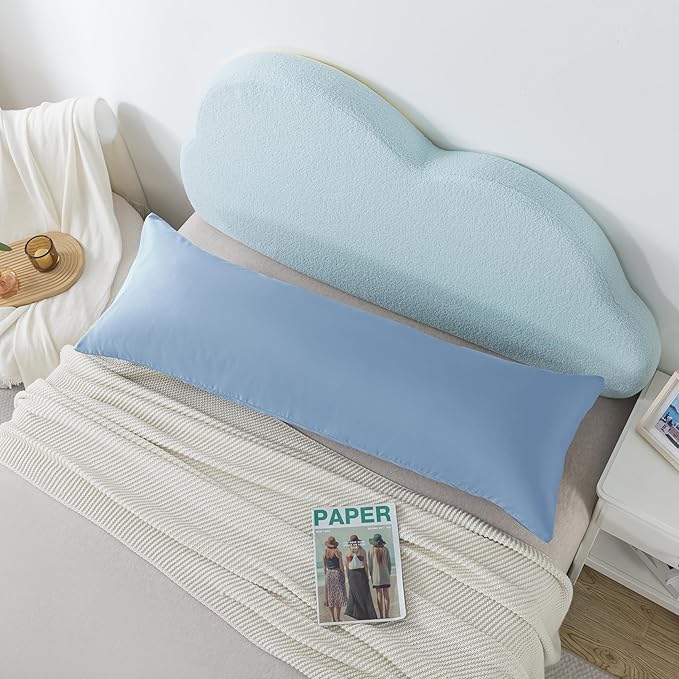 Ubauba Memory Foam Body Pillow with Cover, Full Large Body Pillows Insert for Adults with Envelope Closure Pillowcase, Firm & Fluffy Long Bed Pillows for Sleeping (20x54 inch, Blue)