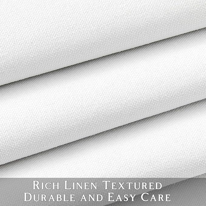 ChrisDowa 100% Blackout Pure White Solid Curtains 108 Inches Long 2 Panels for Bedroom Living Room,Farmhouse Room Darkening Thermal Insulated Soundproof Grommet Top Window Treatment Drapes,52x108