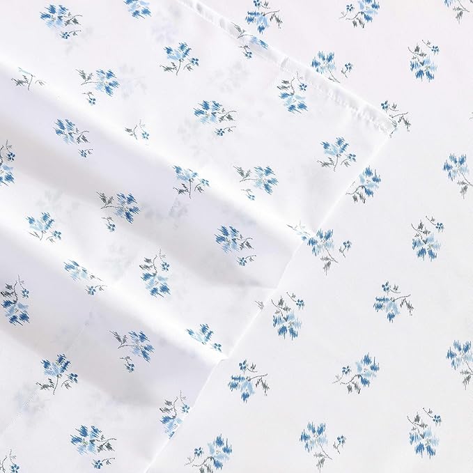 Wrangler - King Bed Sheets, Ultra-Soft & Lightweight Bedding with Matching Pillowcases, Lightweight Bed Set for All Season Comfort, Oeko-Tex Certified (Sketchy Ditsy Blue)