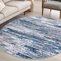 6' Round Rug Washable Rug for Entryway, Navy Blue Gray Neutral Multi Soft Non-Slip Area Rugs Modern Abstract Low-Pile Carpet, Neutral Vintage Circle Rugs for Living Room Dining Bedroom Foyer