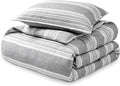 Bare Home Duvet Cover - Extra Long Size Bedding Set - Premium 1800 Super Soft Collection - Lightweight, Cooling - Soft Breathable Duvet Cover (Twin/Twin XL, Stripe - Heathered Charcoal)