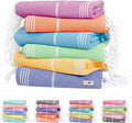 Native Fab 6 Pack Turkish Beach Towels, Oversized 40"x71", 100% Cotton, Thin & Lightweight, Quick-Dry, Sand-Free, Soft, Travel Friendly, Compact, Ideal for Pool, Spa, Gym, Beach - Multi 6 Colors