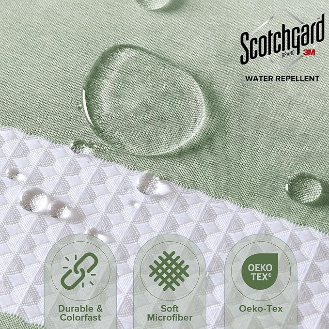 Madison Park Shower Curtain Spa Waffle Weave Wide Shower Curtain for Bathroom 3M Scotchgard Moisture Management, Spa Quality Modern Shower Curtains for Bathroom, Extra Wide 108"x72" Sage Green