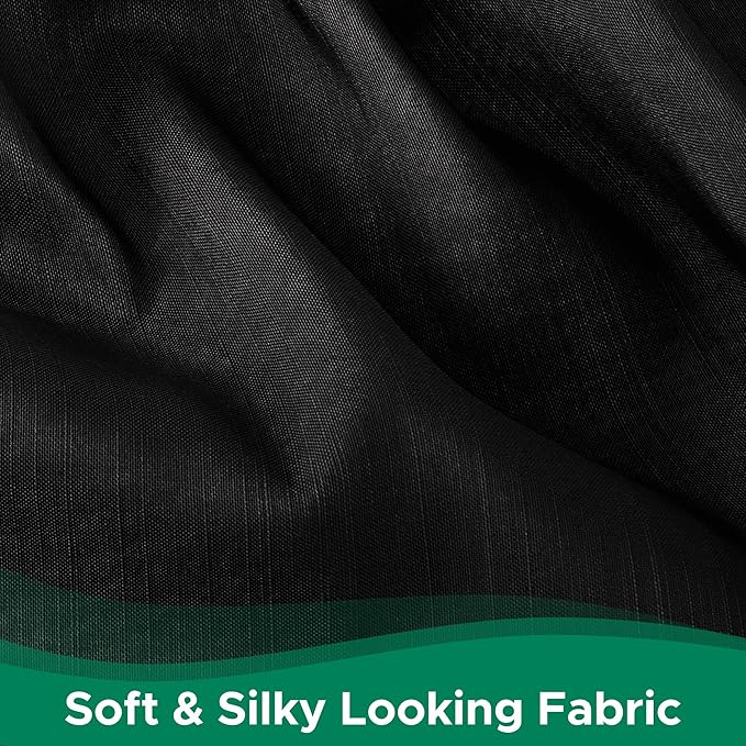 Biscaynebay Wrap Around Bed Skirts for Twin & Twin XL Beds with Long Drop of 21", Black Adjustable Elastic Dust Ruffles Easy Fit Wrinkle Resistant Silky Luxurious Fabric Machine Washable