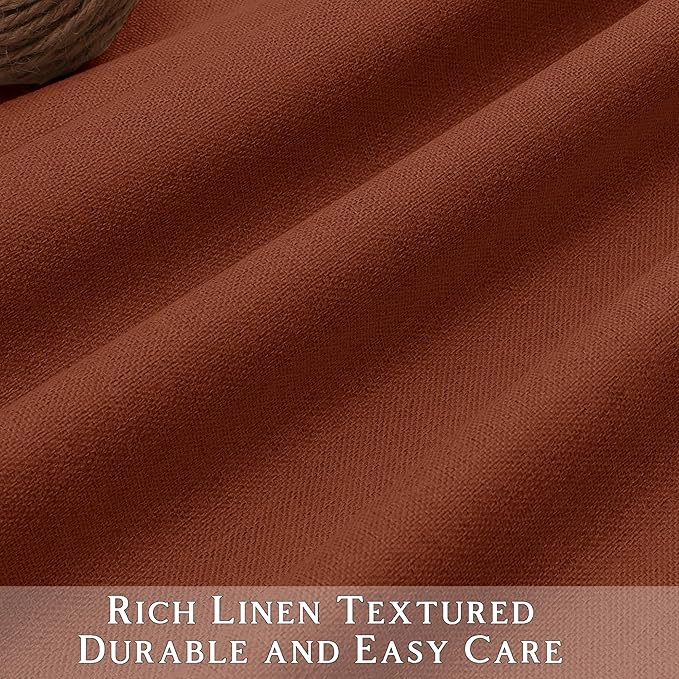 ChrisDowa 100% Blackout Terracotta Solid Curtains 96 Inches Long 2 Panels for Bedroom Living Room,Farmhouse Room Darkening Thermal Insulated Soundproof Grommet Top Window Treatment Drapes,52x96