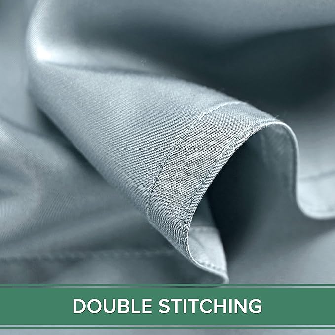 Pure Bamboo Short Queen Sheets for RV Camper (60"x75") - Genuine 100% Organic Viscose Derived from Bamboo Bed Sheet Set, Soft & Cooling, 2 Year Quality Promise (Short Queen, Sterling Blue)