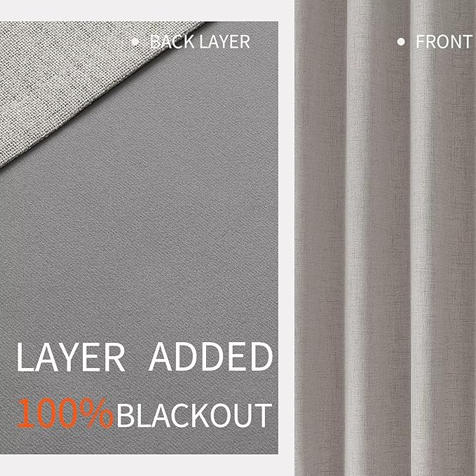 Joydeco Blackout Room Divider Curtains, Extra Wide Sliding Door Drapes Living Room Curtains, Greyish White 1 Panel 100W x 90L Inch Patio Door Drapes for Room Privacy