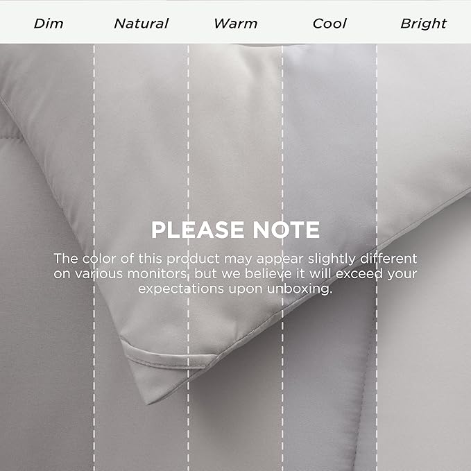 Bedsure Comforter Duvet Insert - Quilted Comforters Oversize Queen, All Season Duvet, GentleSoft Down Alternative Bedding, with 8 Tabs, Gifts for Women/Men, Light Grey, Oversize Queen 98 x 98 Inches