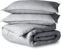 Bare Home Bedding Duvet Cover Queen Size - Premium 1800 Super Soft Collection - Lightweight, Duvet Cover - Soft Textured Bedding (Queen, Heathered Charcoal)