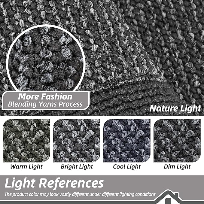 BEQHAUSE Indoor Door Mat 20" x 32", Dirt Trapper Door Mats Non-Slip Entryway Rugs Washable, Resist Dirt Absorbent Welcome Mat, Low Profile Floor Mats for Front Back Door and Entryway, Charcoal