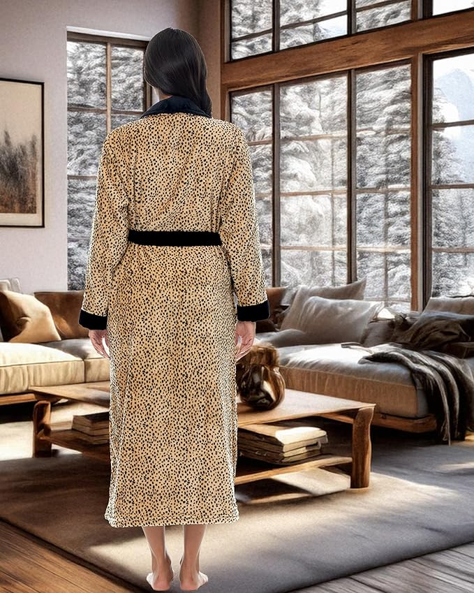 Alexander Del Rossa Plush Robe for Women, Long Fleece Winter Bath Robe, Plus Size