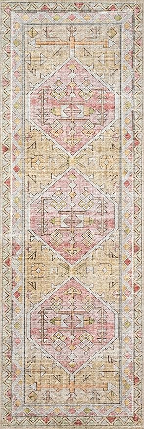 Loloi II Skye Collection SKY-04 Gold/Blush 2'-6" x 7'-6" Runner Rug